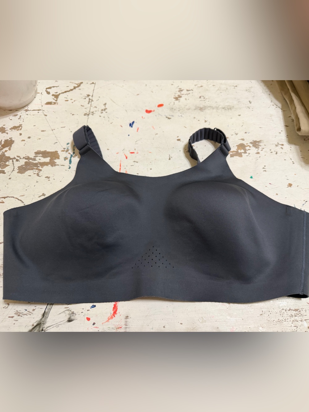 Brooks Drive Free Pocket 3 run sports bra 40DD euc charcoal gray ventilated